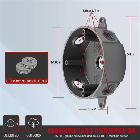 round electrical box sizes|5 inch round electrical box.